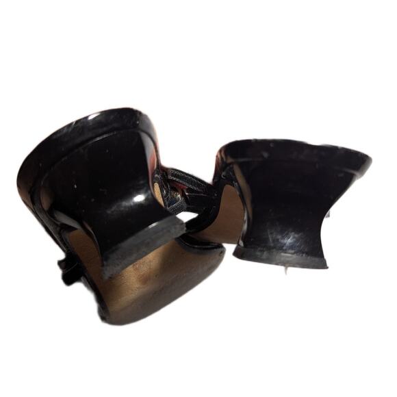 Vtg Y2K Stuart Weitzman Black Rhinestone Embellished Kitten Heel Mule Sandals 6 - Picture 3 of 6